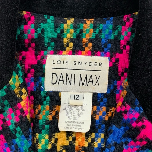 ❌SOLD❌ Vintage 90’s Rainbow Houndstooth Blazer - Picture 5 of 5